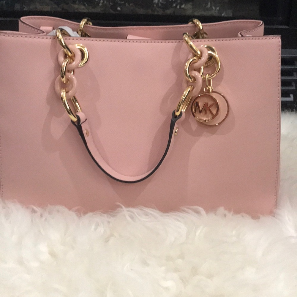 NWOT Michael Kors satchel chain handle gold blush - Picture 2 of 8